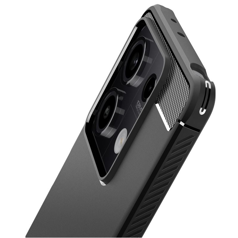 Husa Spigen Rugged Armor compatibila cu Xiaomi Redmi Note 13 5G Black (Ingredi, ACS07665) by www.silkase.ro